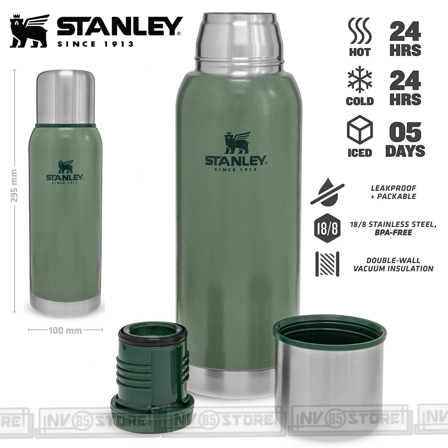 Stanley Adventure Vacuum Bottle 1,1 L — Hammertone Green