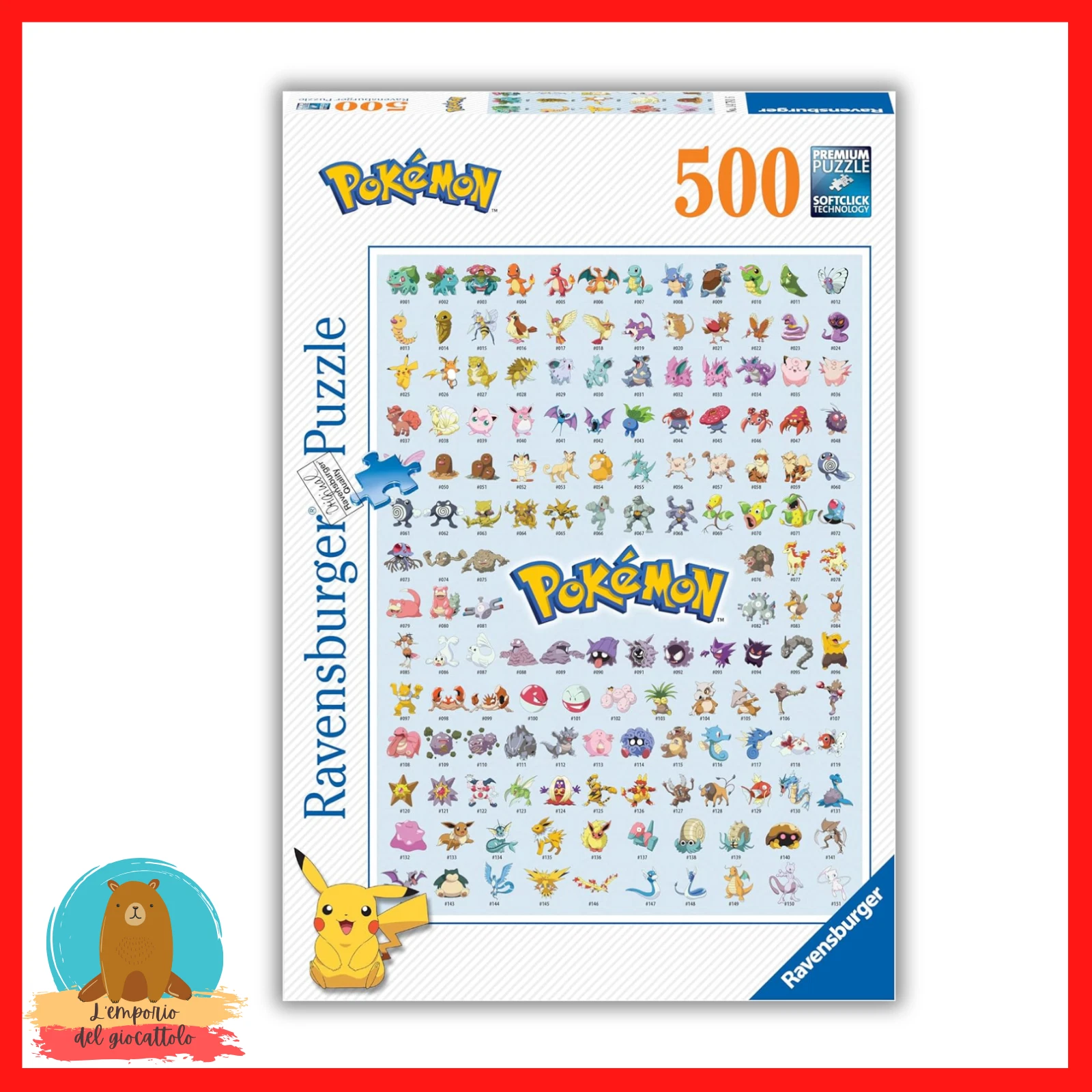 Ravensburger Pokémon — puzzle da 500 pezzi, i primi 151