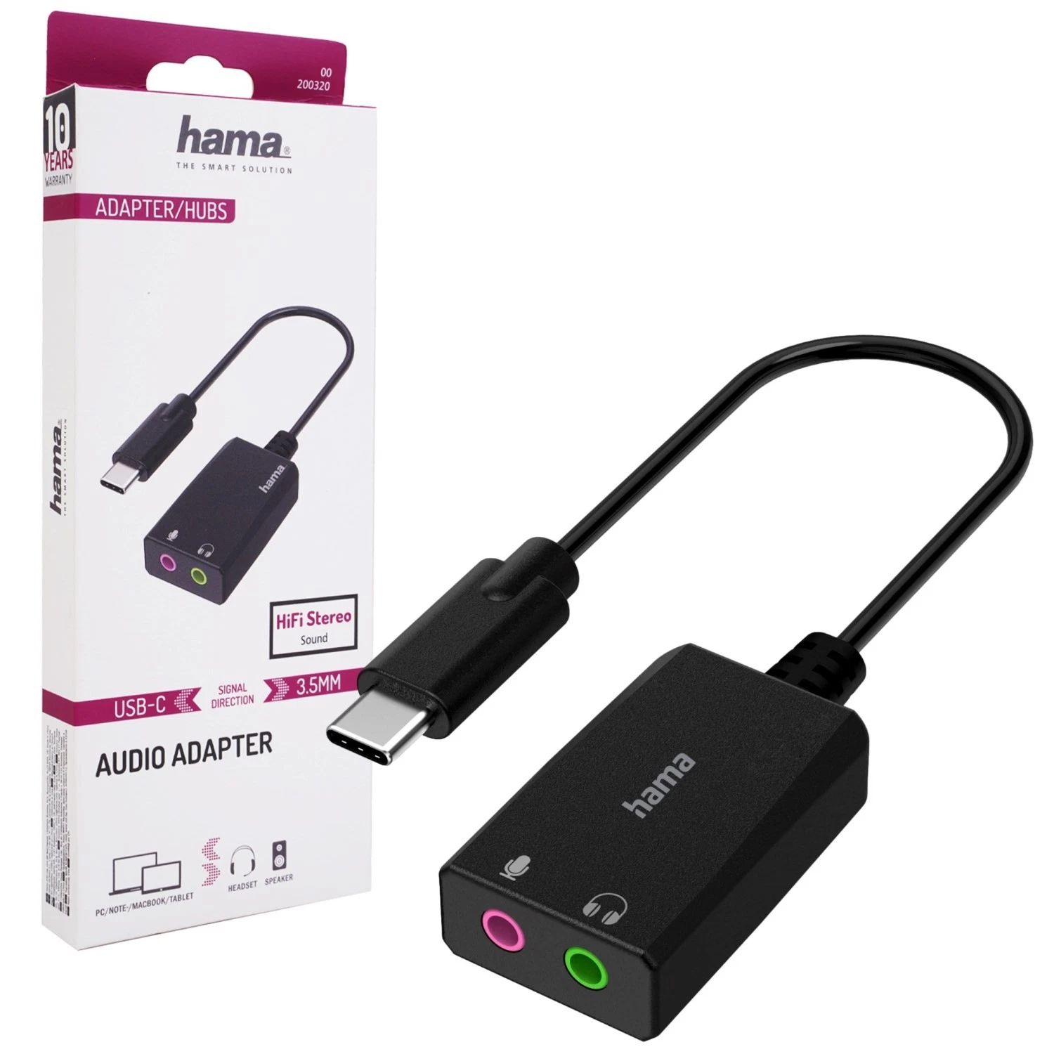 Hama 200320 — adattatore audio USB-C con jack da 3,5 mm