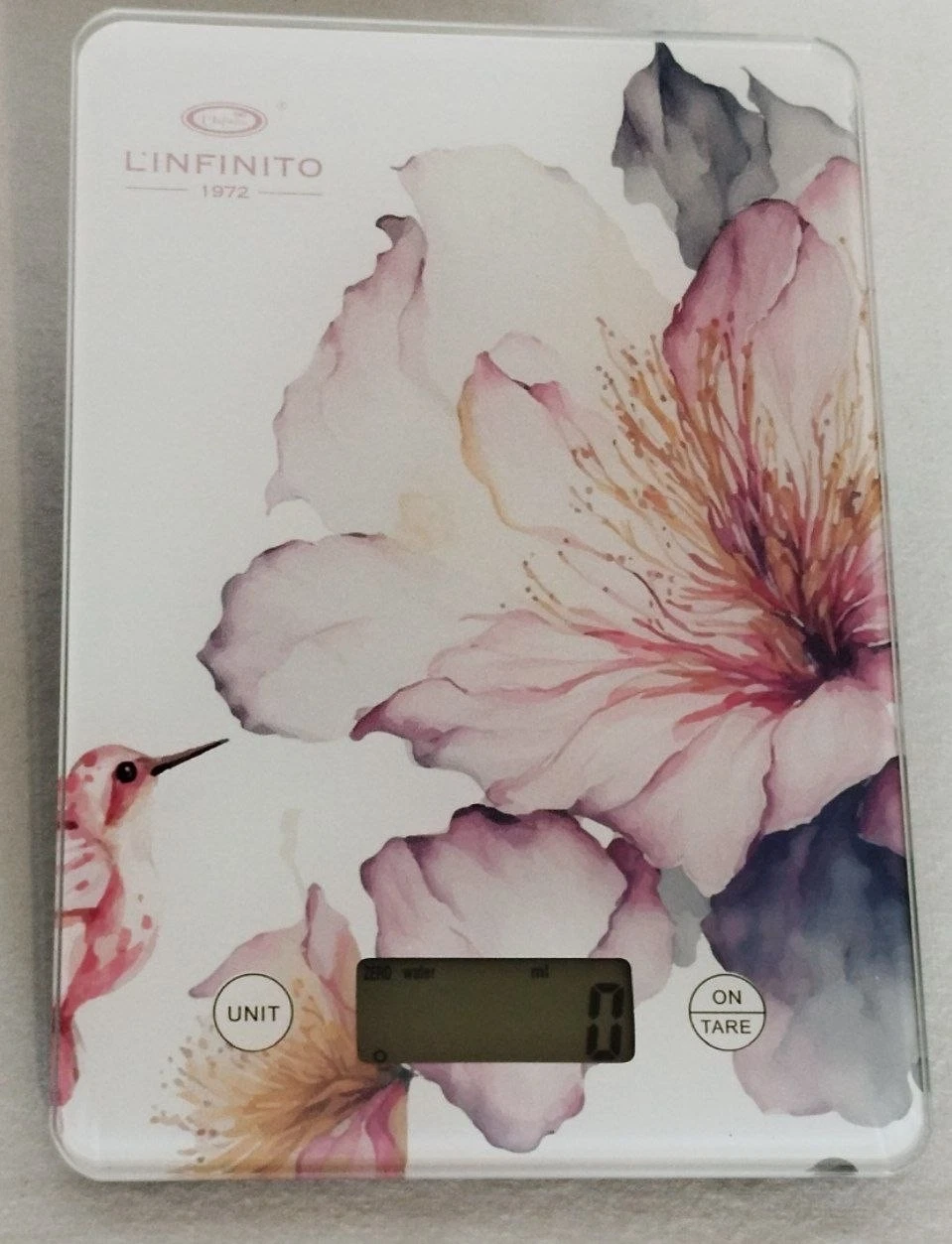 L’Infinito — bilancia da cucina floreale oro 15 × 22 cm
