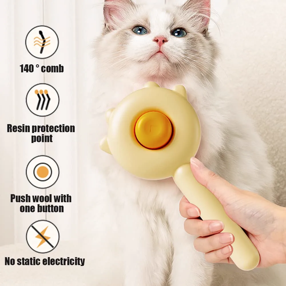 Spazzola per gatti e cani con pulsante