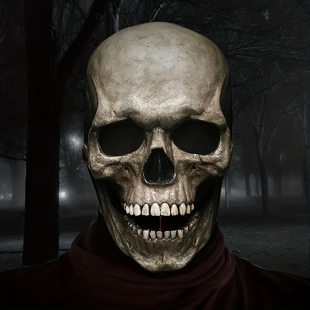 Maschera teschio Halloween 3D con mascella mobile