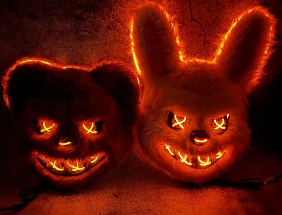 Maschere Halloween coniglio e orso